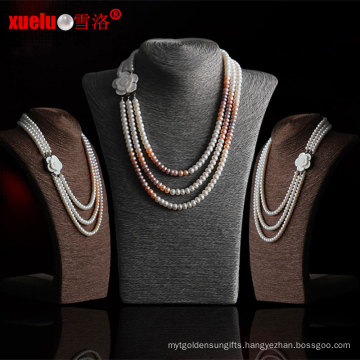 3 Strands Latest Design Freshwater Pearl Necklace (E130091)